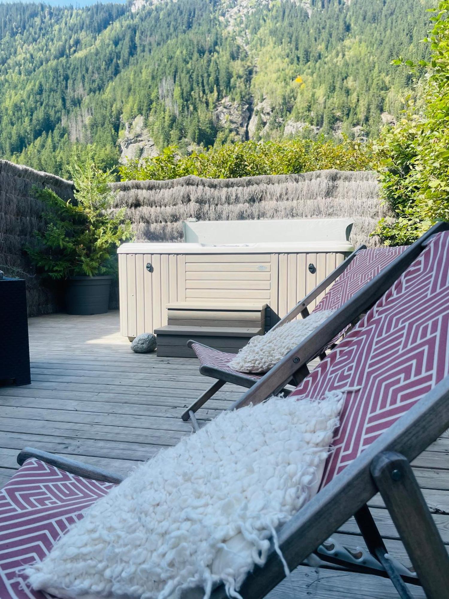 Chalet Le Petit Nicolas, Jacuzzi, Vue Mont Blanc Chamonix Exterior photo